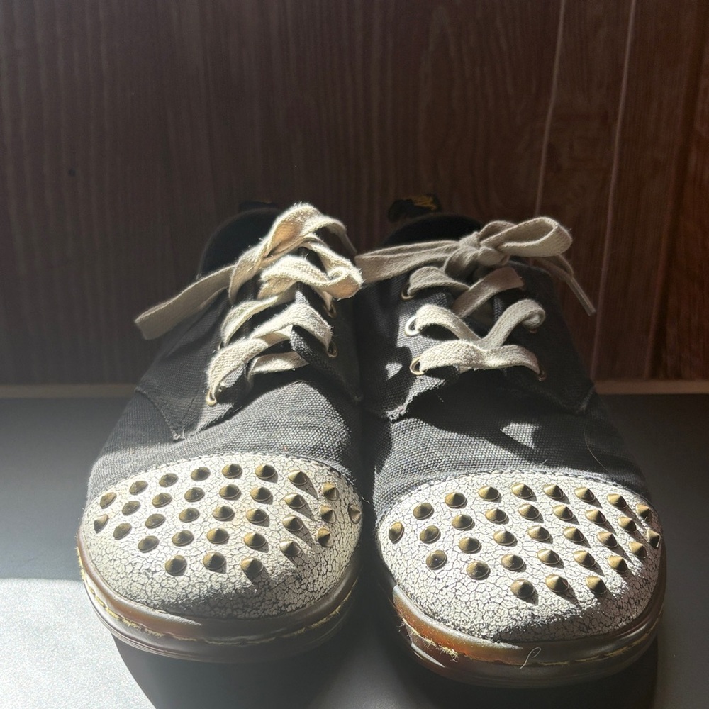 Dr. Martens Black Canvas Sneakers with Cream Accents